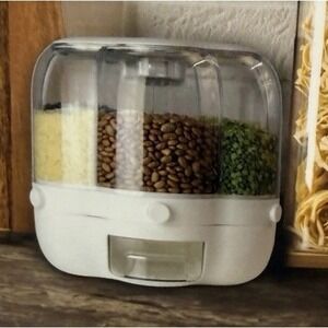 Kitchen Pantry Gourmet Nut Grain Candy Dry Food Cereal 6 Compartment Dispenser